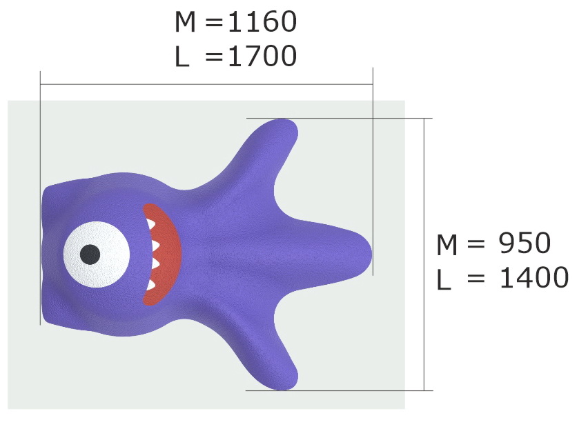 Резиновая 3D-фигура ZION Зубастик (для парков и детских площадок)