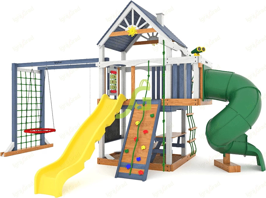 Детская площадка IgraGrad Шато с трубой (Дерево) мод.1, 2