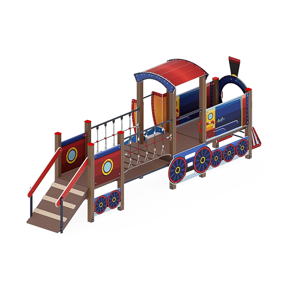 ПАРОВОЗИК (синий) детский игровой комплекс ДИК 1.03.5.02-01 (H=750)