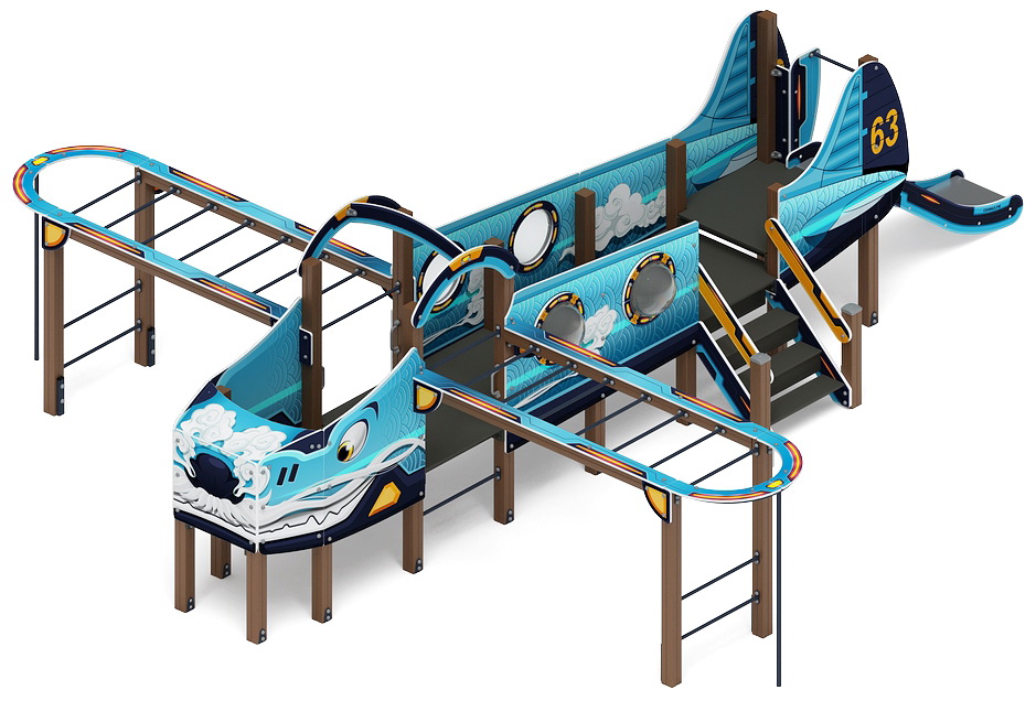 АЭРОПЛАН (Дракон) детский игровой комплекс ДИК 1.03.4.01-01.C (H=900)