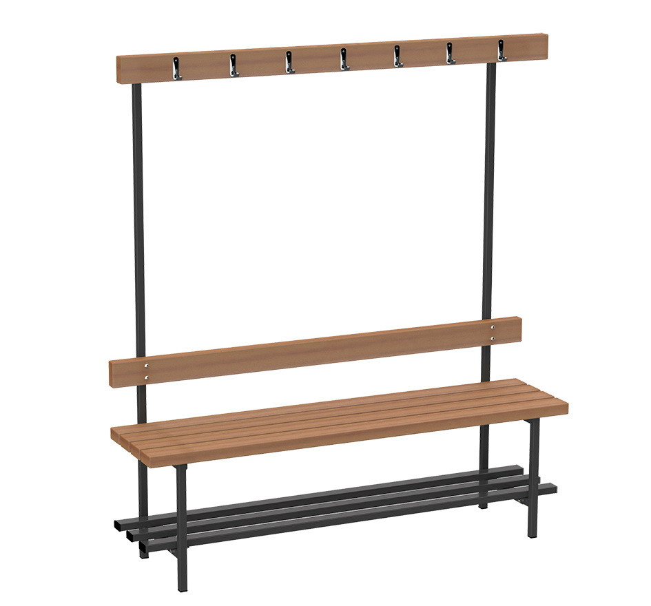 Скамья для раздевалок с вешалкой (односторонняя) 1,5 м