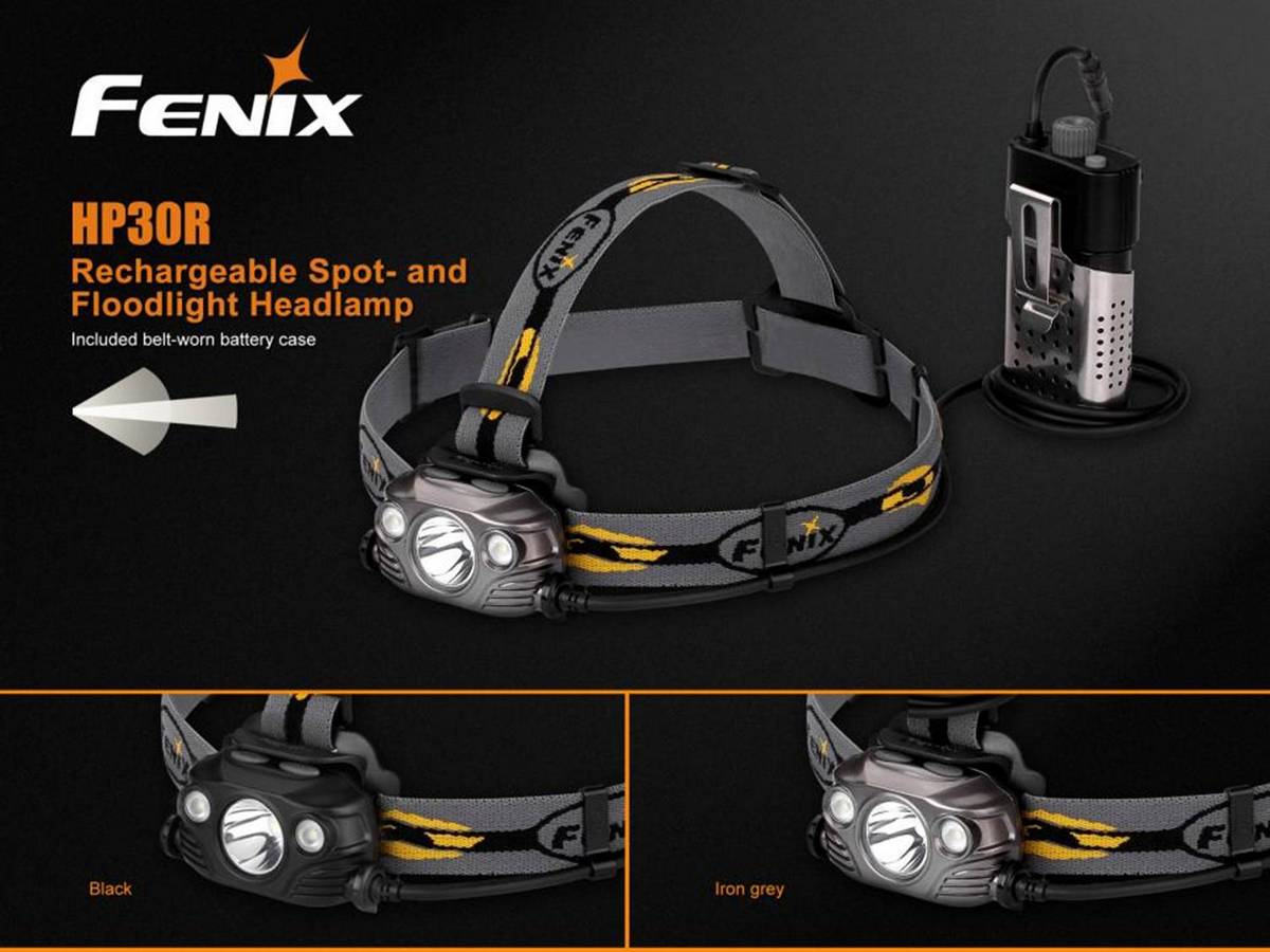 Налобный фонарь Fenix HP30R, черный