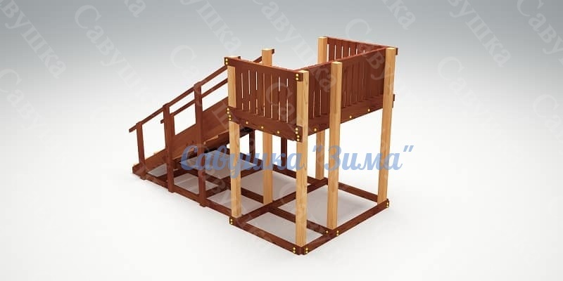 Зимняя деревянная игровая горка Савушка "Зима" - 4