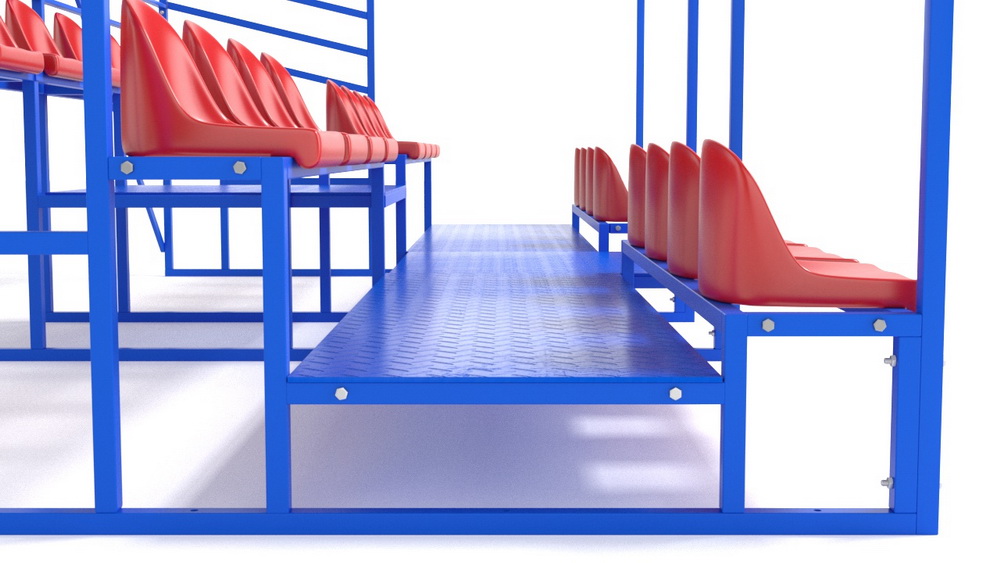 Трибуна с навесом, с ограждением, 4-рядная (20.014)