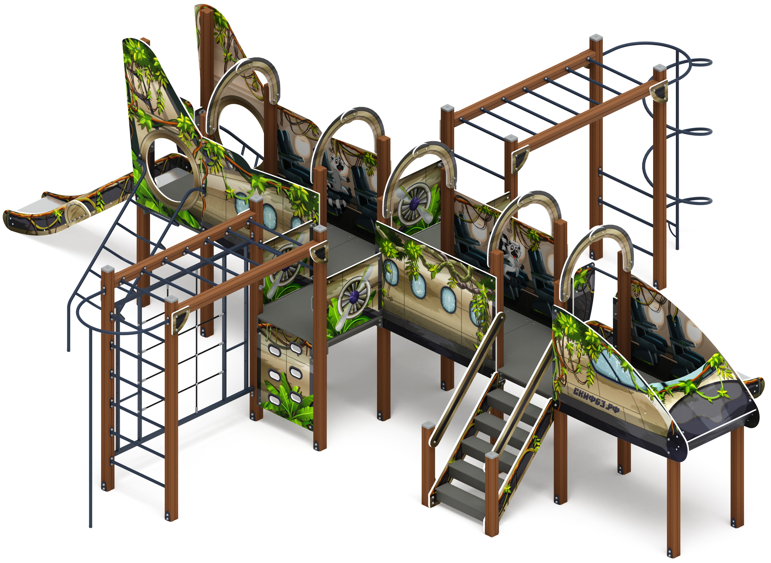 АЭРОПЛАН детский игровой комплекс ДИК 2.03.4.04-02 (H=1200)