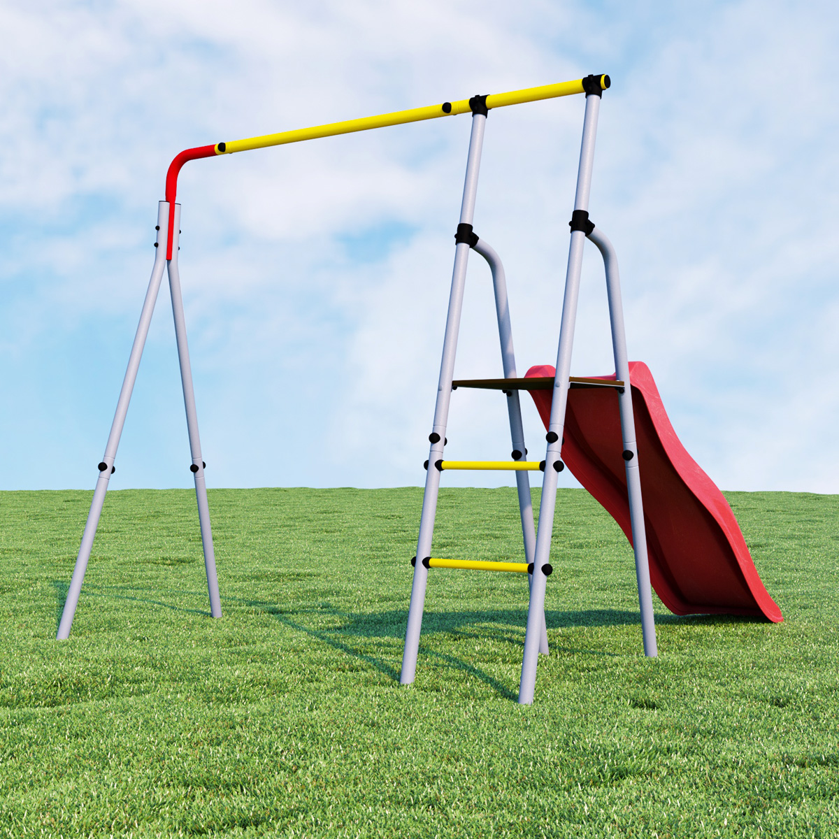 Спортивно-игровой комплекс ROMANA Лето R.103.01.04 ( + Качели пластиковые 1.Д-26.01 + дополнение 1.Д-26.06)