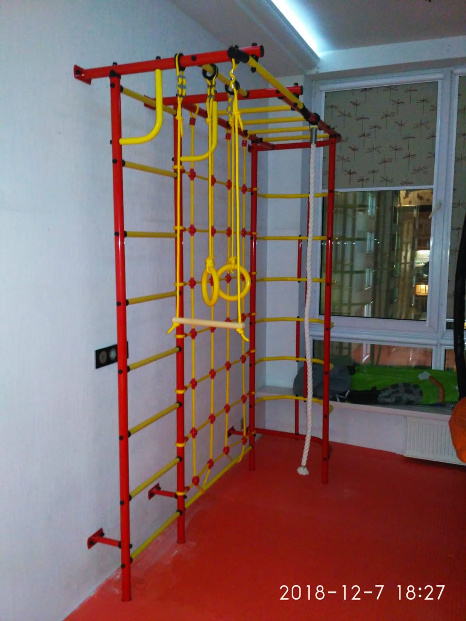 Детская шведская стенка ДСК "Пионер - С5СМ" сине/жёлтый