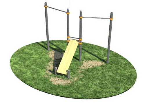 Скамья для пресса с двумя турниками (модерн.) СВС-47-М