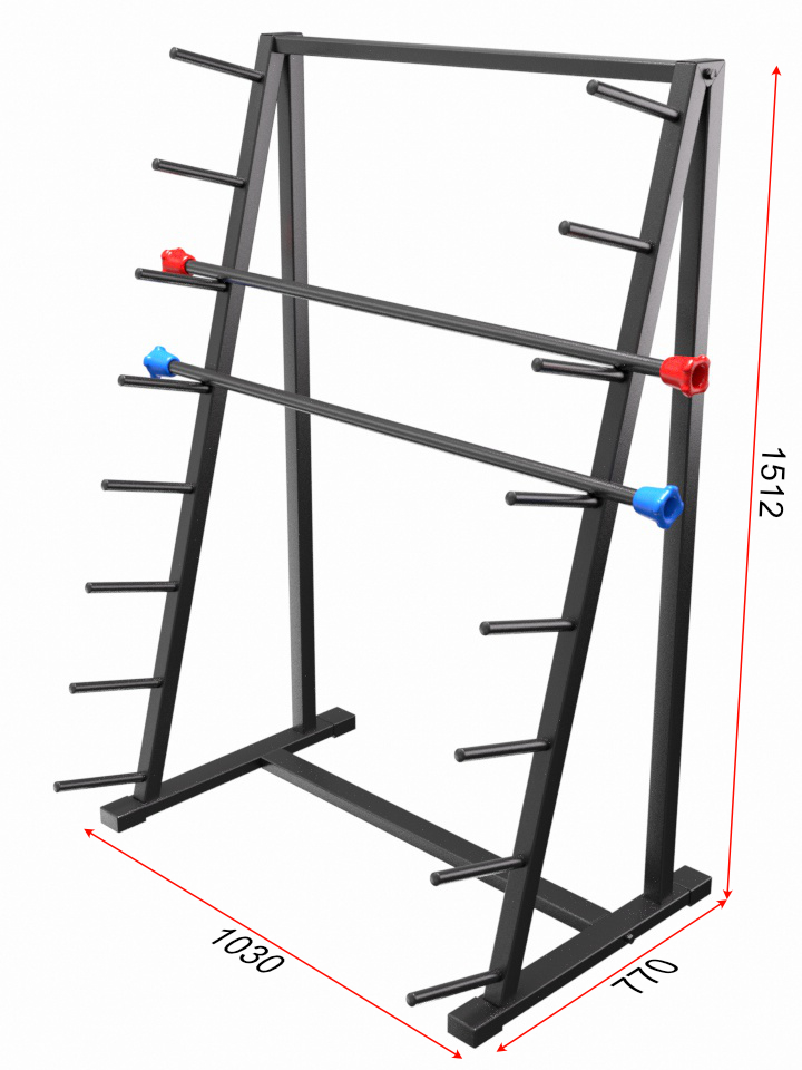 Стойка для бодибаров горизонтальная односторонняя, 8-уровневая (13.406)