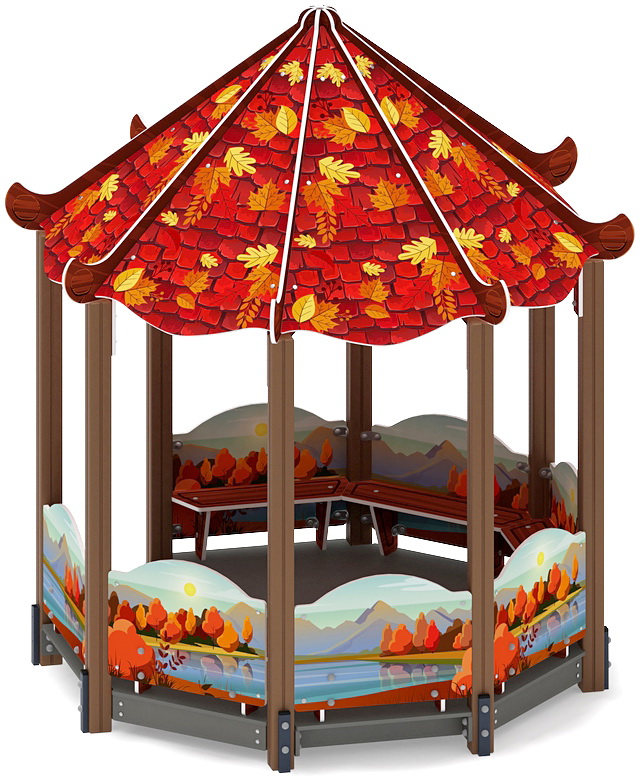 Беседка-пагода КАРНАВАЛ (Осень) для детской площадки МФ 10.22.01-20