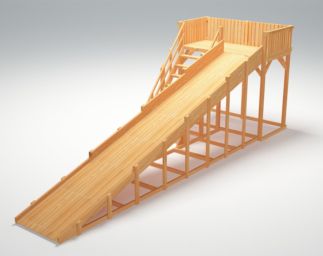 Зимняя горка ЗИМА WOOD-6 Савушка (скат 8 м)