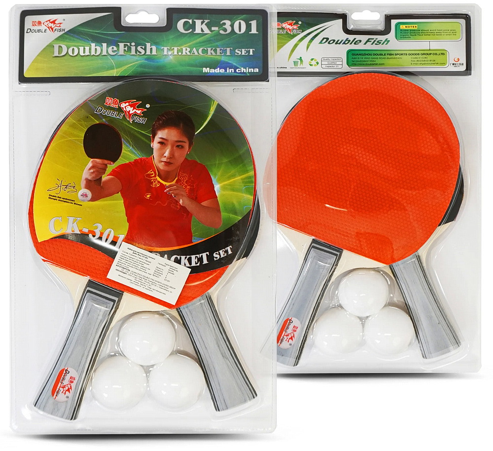 Набор DOUBLE FISH СК-301: 2 ракетки, 3 мяча
