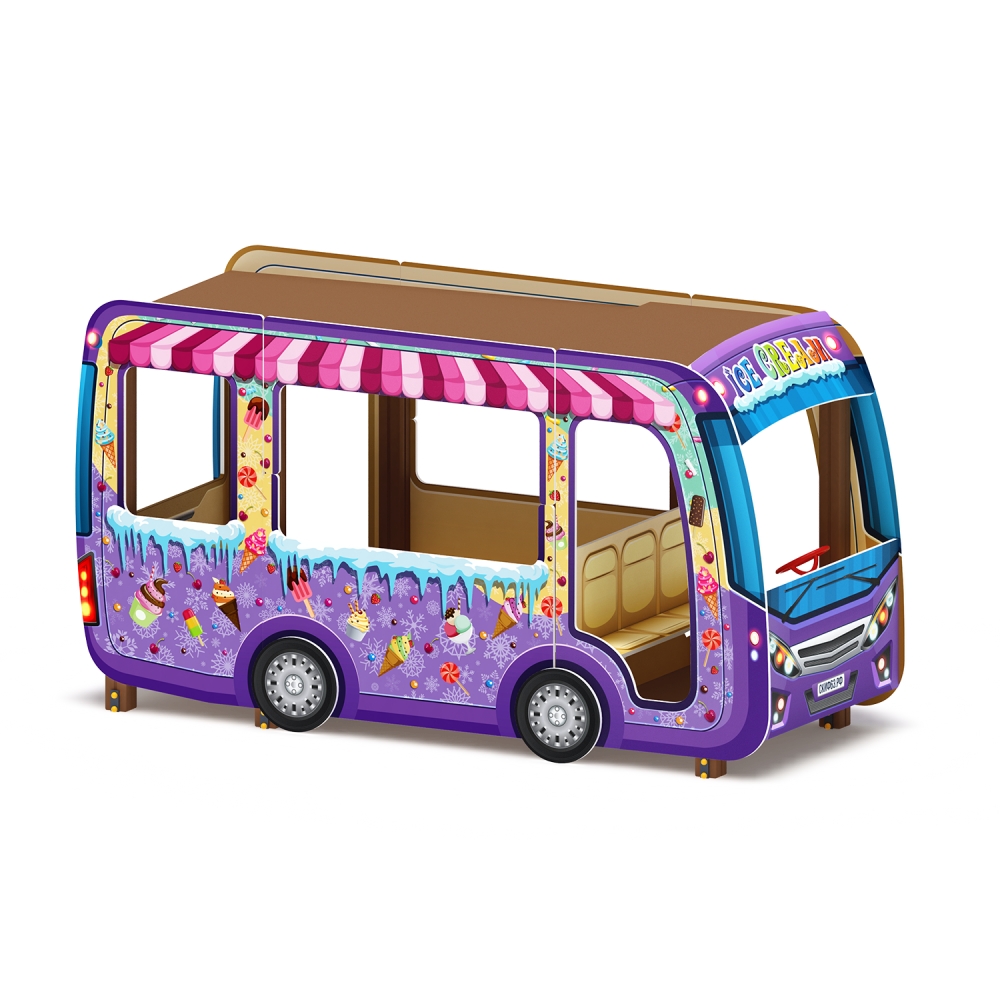 Беседка АВТОБУС-МОРОЖЕНОЕ для детской площадки МФ 10.03.14