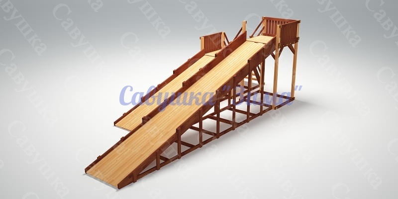 Зимняя деревянная игровая горка Савушка "Зима" - 7