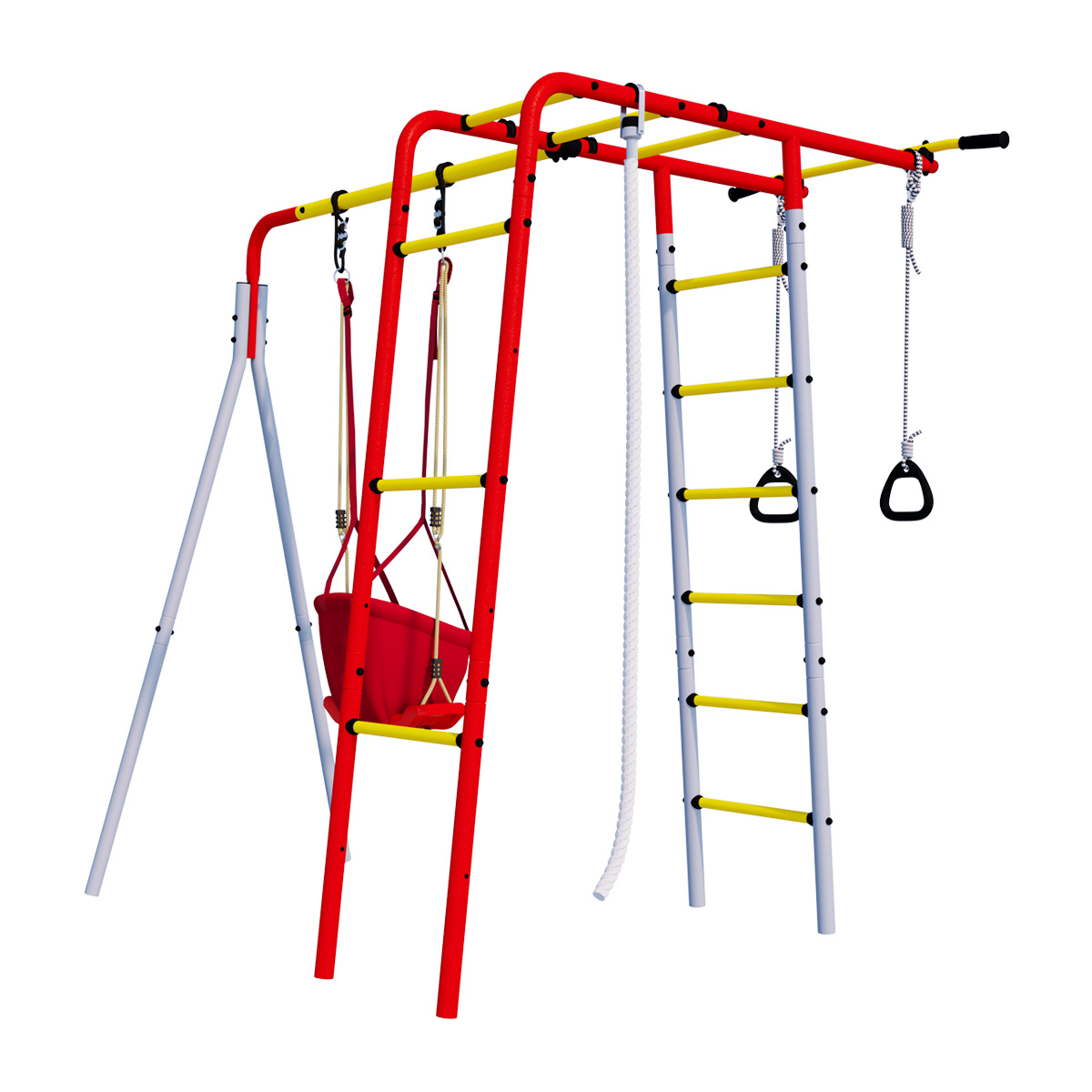 Детский спортивный комплекс для дачи Romana R.103.26.04 + 1.Д-26.01 + 1.Д-26.06 Лесная поляна-2 (Качели пластиковые с дополнением)