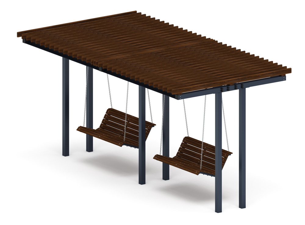 Пергола Тент с качелями (прямая) МФ 78.04.02-01 /без поликарбоната/