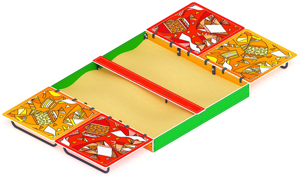 БОЛЬШАЯ песочница с крышкой (Рыбы) ИО 5.01.14-01