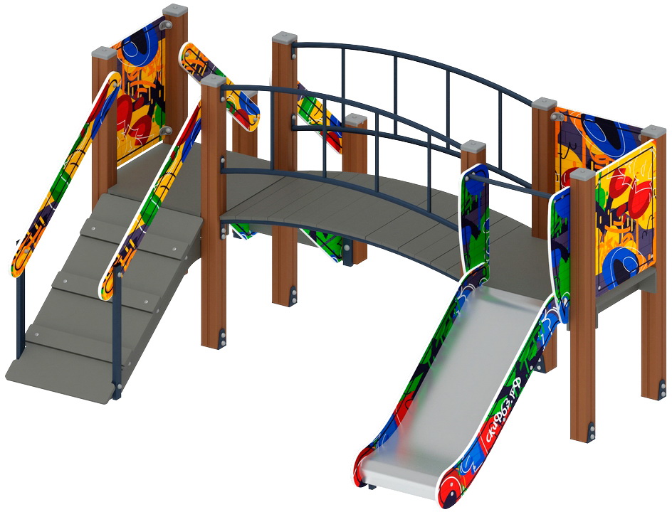 КАРАПУЗ (Граффити) детский игровой комплекс ДИК 1.001.06-03 (Н=750)