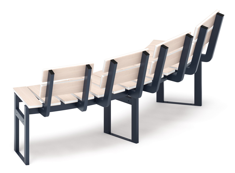 Модульная скамья радиальная (беленый дуб) МФ 42.01.18-01