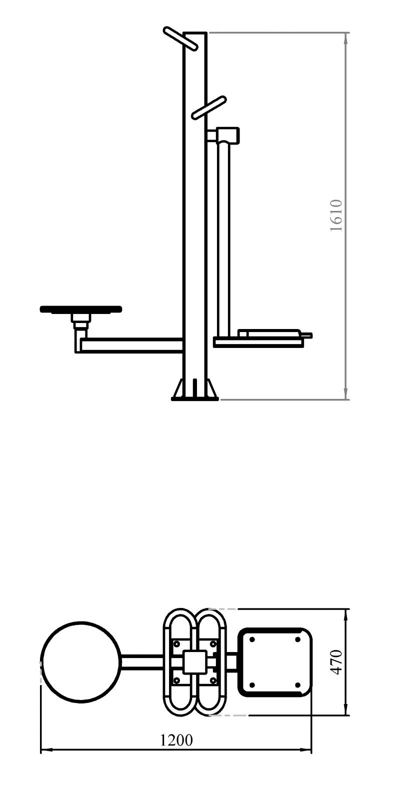 Тренажер для улицы Твистер стоя + маятник Air Gym YT65