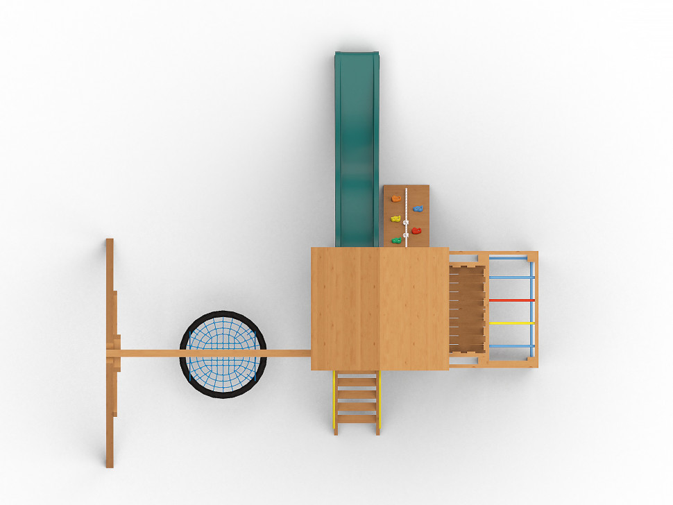 Детская игровая площадка Лео с гнездом (окрашенная)