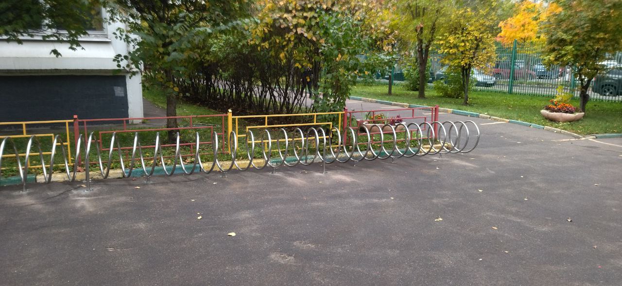 Велопарковка 7-ми местная Air Gym «Спираль» из нержавейки