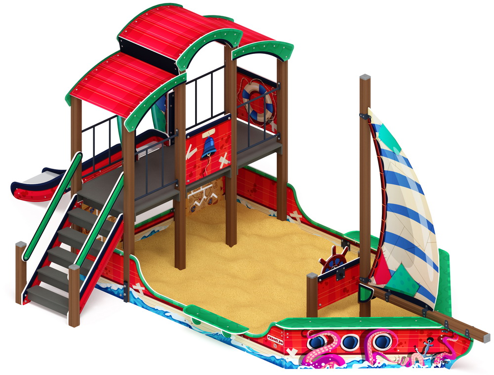 ПАРУСНИК детский игровой комплекс ДИК 2.03.3.01-03 (H=1200)