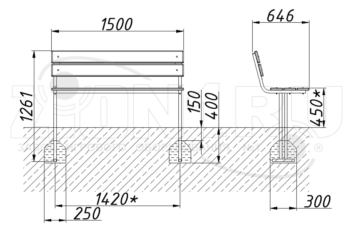 Скамейка парковая ZION ДП2 (СП182)