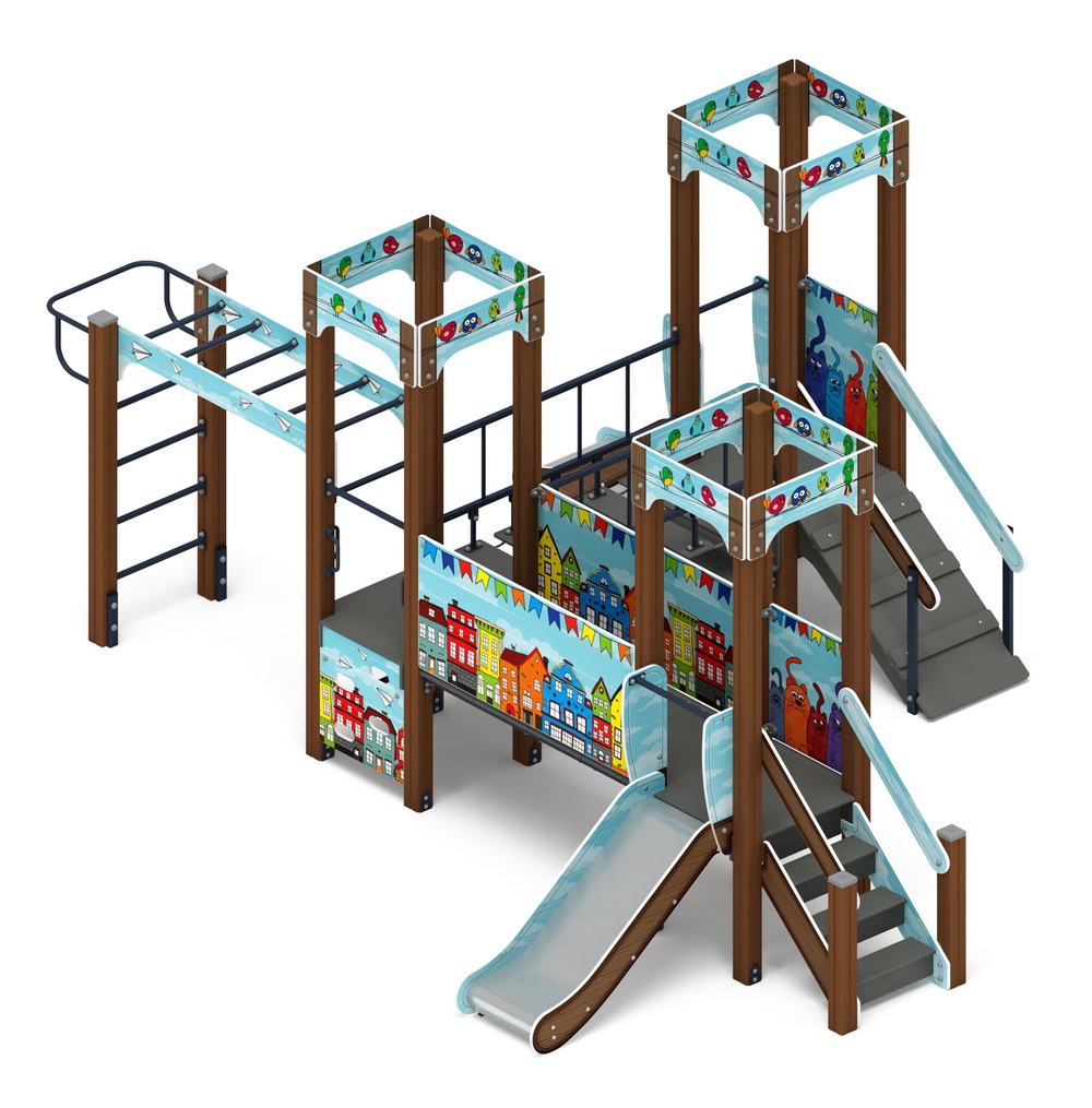 КОРОЛЕВСТВО (коты) детский игровой комплекс ДИК 1.15.08-11 (H=750)