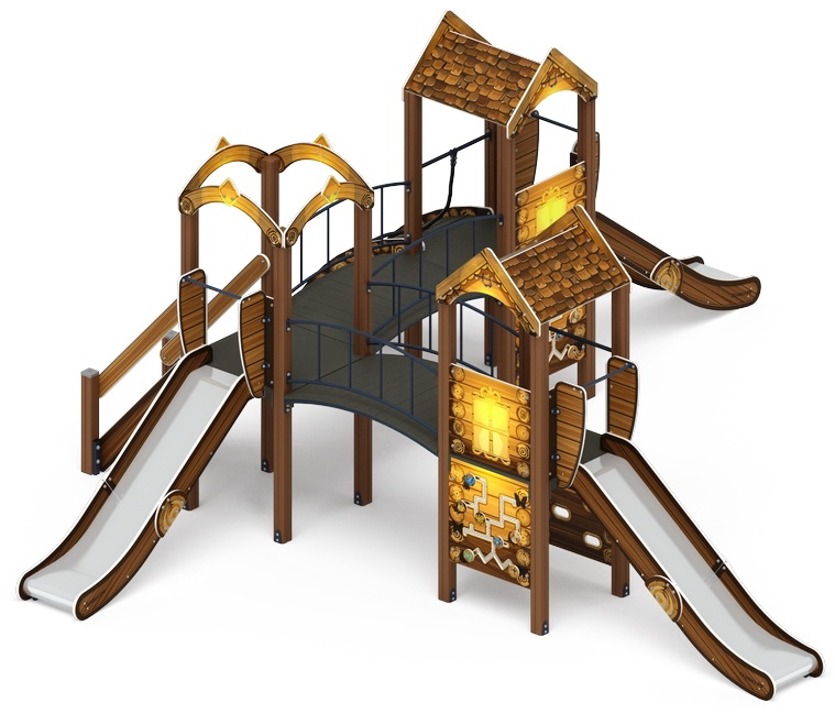 ГОРОДОК (Эко) детский игровой комплекс ДИК 2.01.3.03-32 (Н=1200)