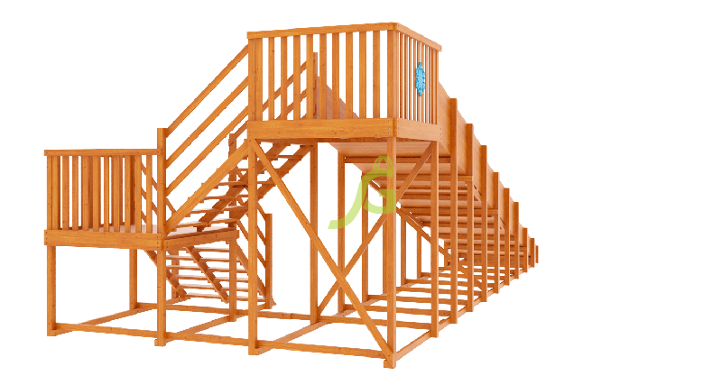 Зимняя деревянная горка Snow Fox, скат 10 м (мод. 2)