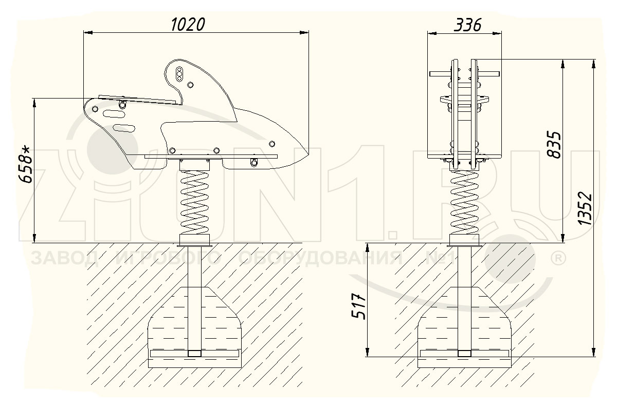 Качалка на пружине ZION Скутер