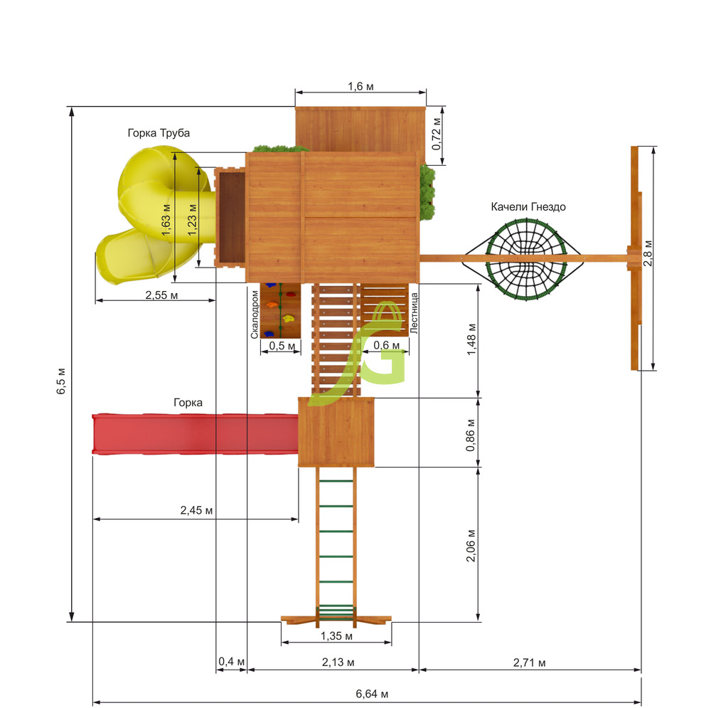 Детская площадка IgraGrad Клубный домик Макси с трубой
