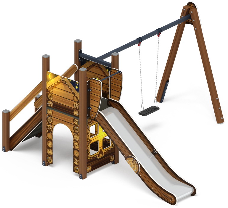 СЧАСТЛИВОЕ ДЕТСТВО (Эко) детский игровой комплекс ДИК 2.01.01-02 (H=1200)