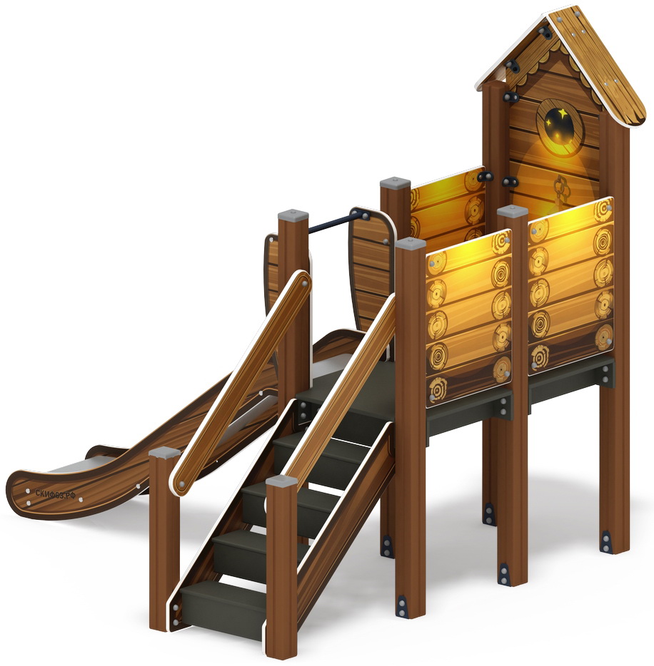 Горка с Домиком (Эко) (H=900) ИО 41.01.05-02