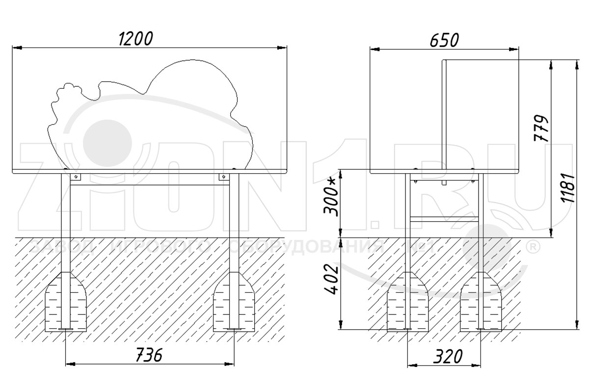 Скамейка детская ZION Мышонок (СП216)