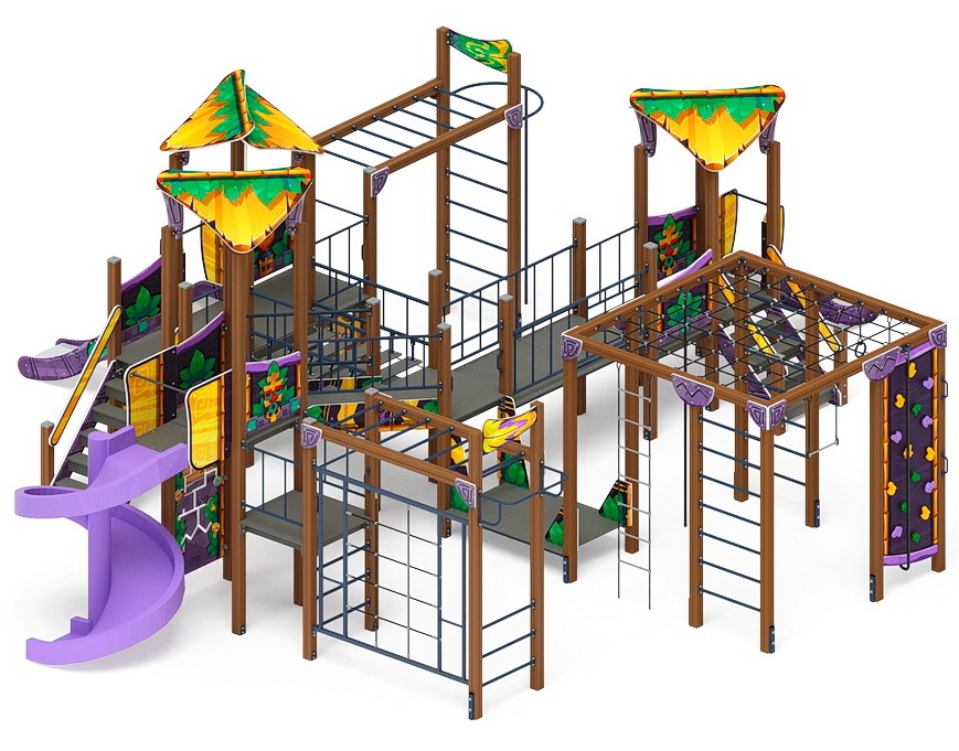 ВОЛШЕБНЫЙ ГОРОД детский игровой комплекс ДИК 2.19.03-01 (H=2000, H=1200, H=900)