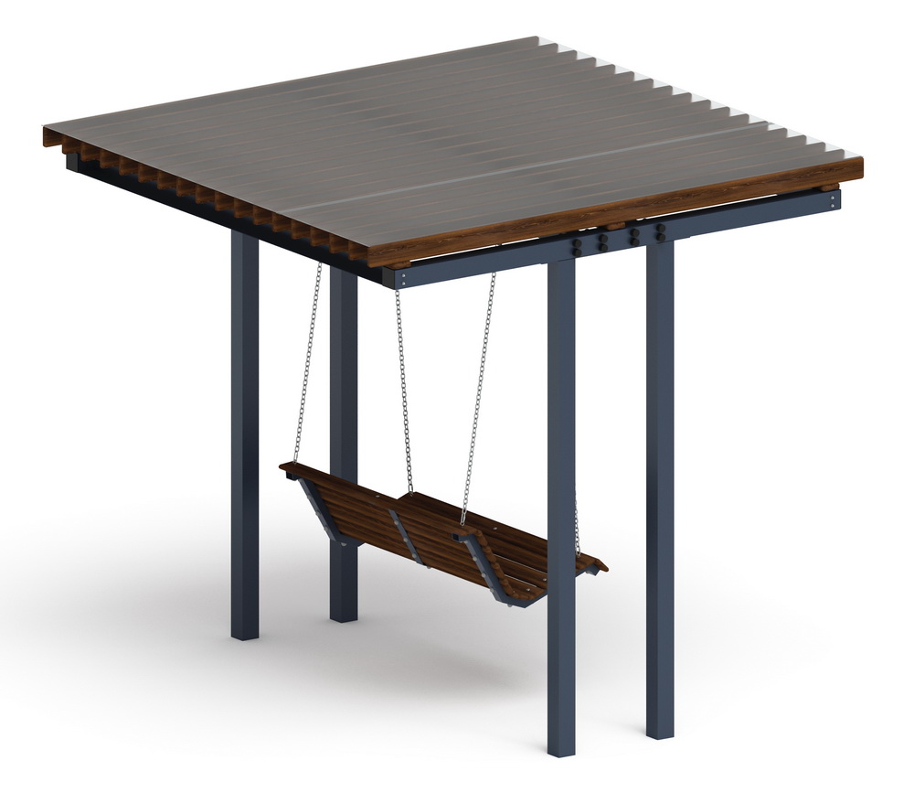 Пергола Тент с качелями (прямая) МФ 78.04.01 /с поликарбонатом/