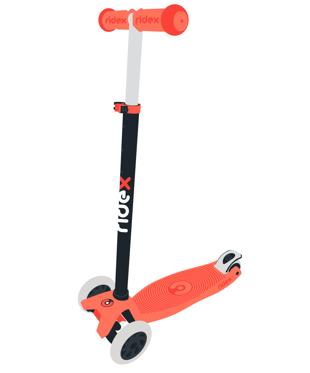 Самокат 3-колесный Snappy 2.0 3D 120/80 мм, красный