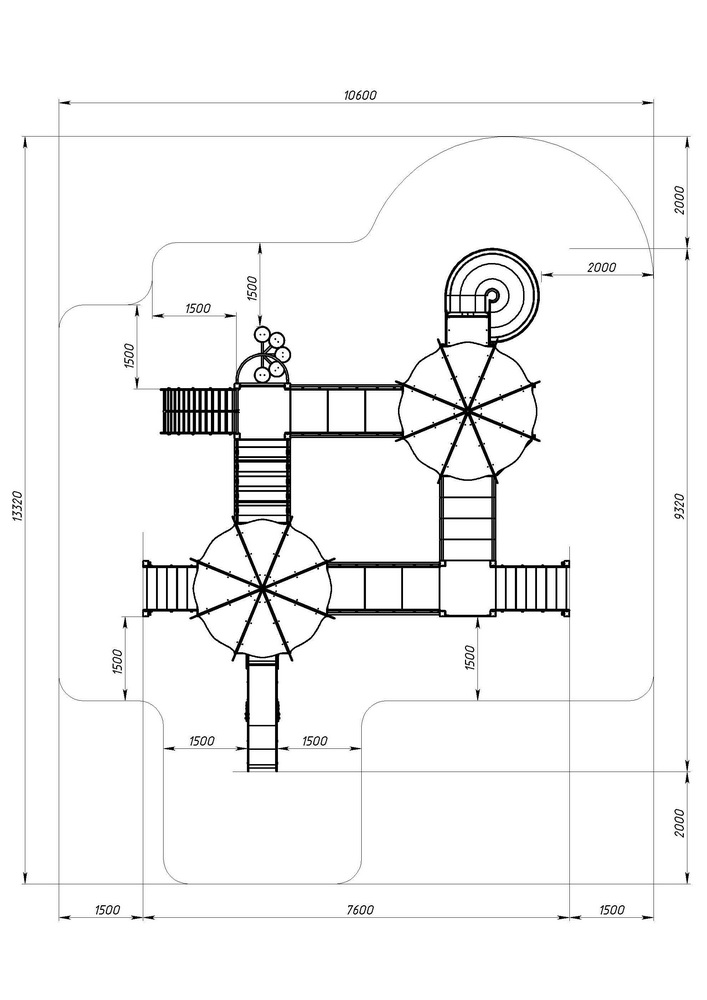 КАРНАВАЛ детский игровой комплекс ДИК 2.22.04-01 (H=2000, H=1200)
