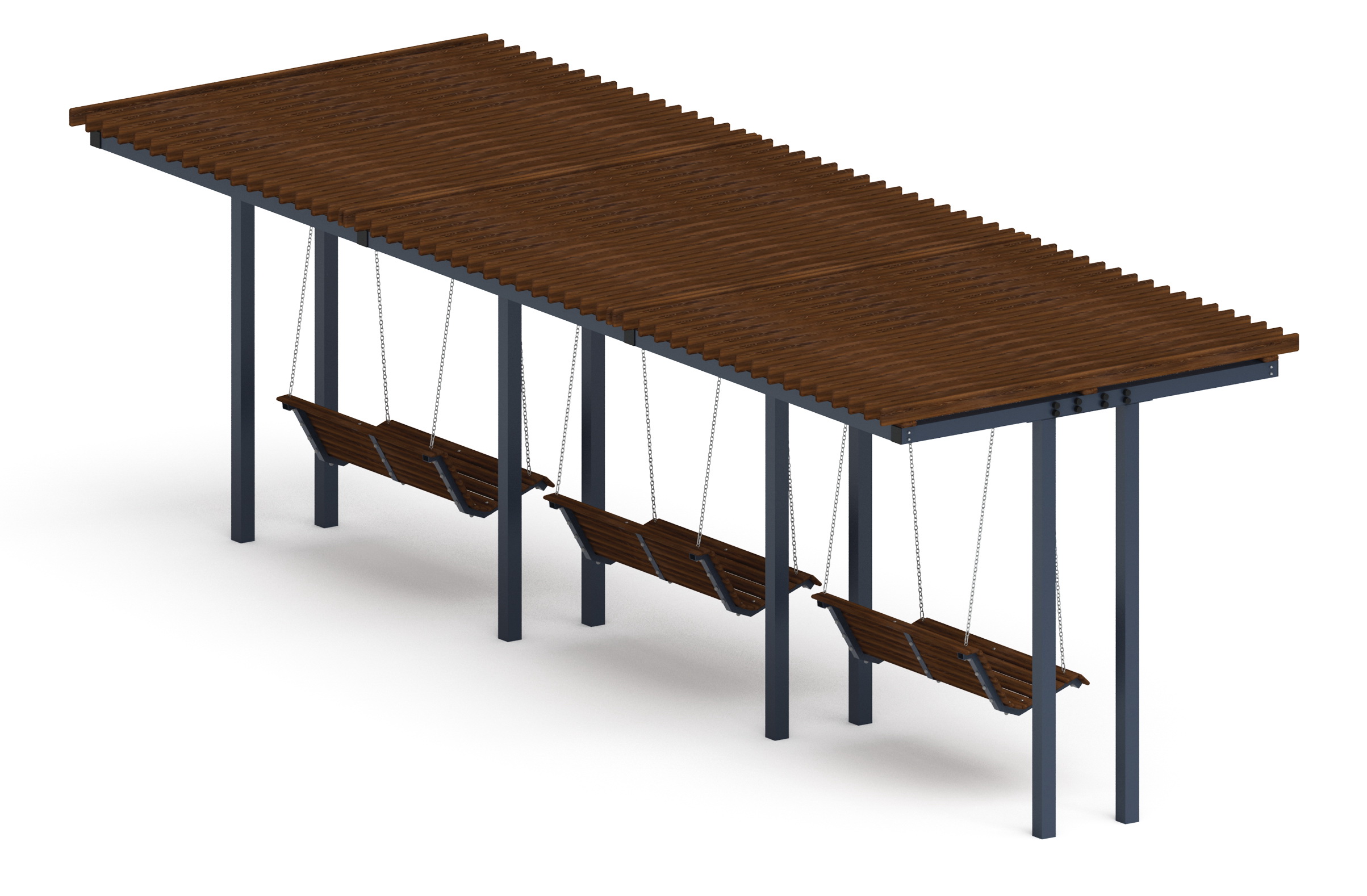 Пергола Тент с качелями (прямая) МФ 78.04.03-01 /без поликарбоната/