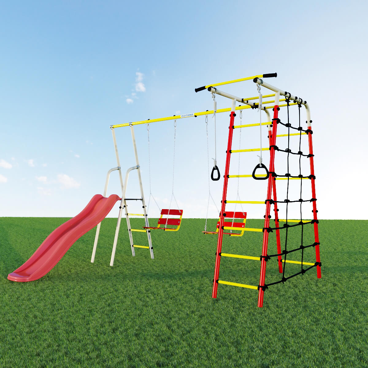 Детский спортивный комплекс для дачи БОГАТЫРЬ ПЛЮС-2 Romana 103.12.05 (цепные качели)