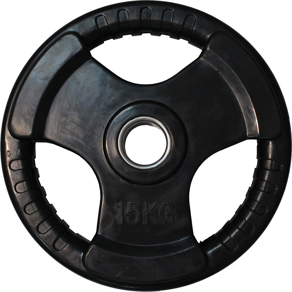 Диск для штанги черный обрезиненный D-51, 15 кг