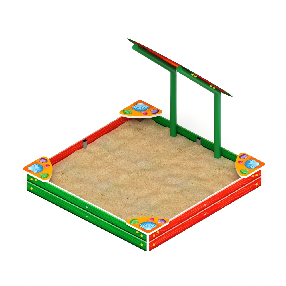ЦВЕТОК песочница средняя с навесом (ракушки) ИО 5.01.08-01