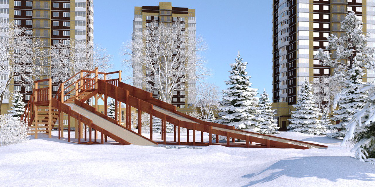 Зимняя горка ЗИМА 9 Савушка (скаты 6 и 12 м)