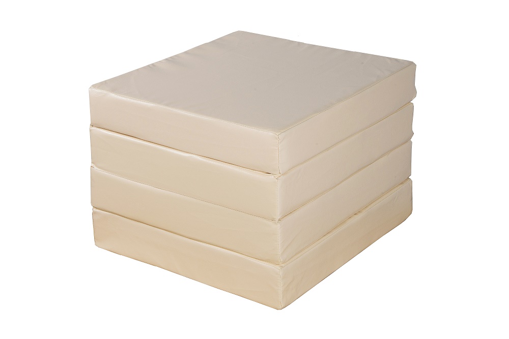 Мат № 11 (100 х 100 х 10) складной 4 сложения бежевый