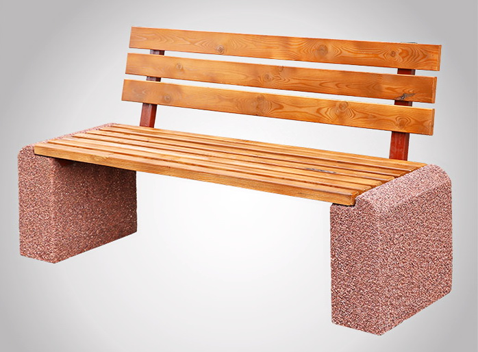 Скамья бетонная С-27 (Евро 1 со спинкой)