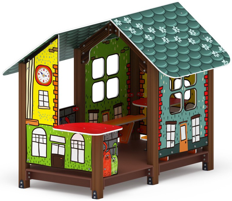 ДОМИК С ЧАСАМИ (Город) для детской площадки МФ 10.01.09-03
