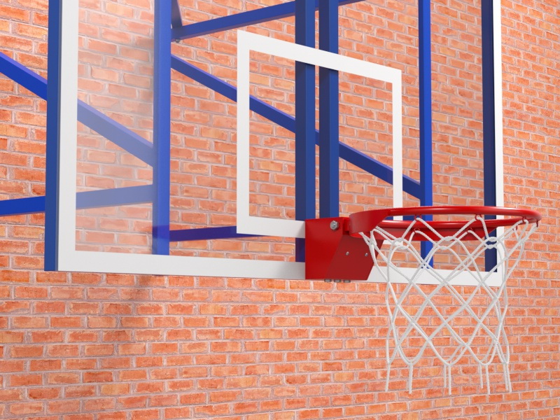 Ферма с выносом 1,2 м с игровым щитом из оргстекла и массовым кольцом