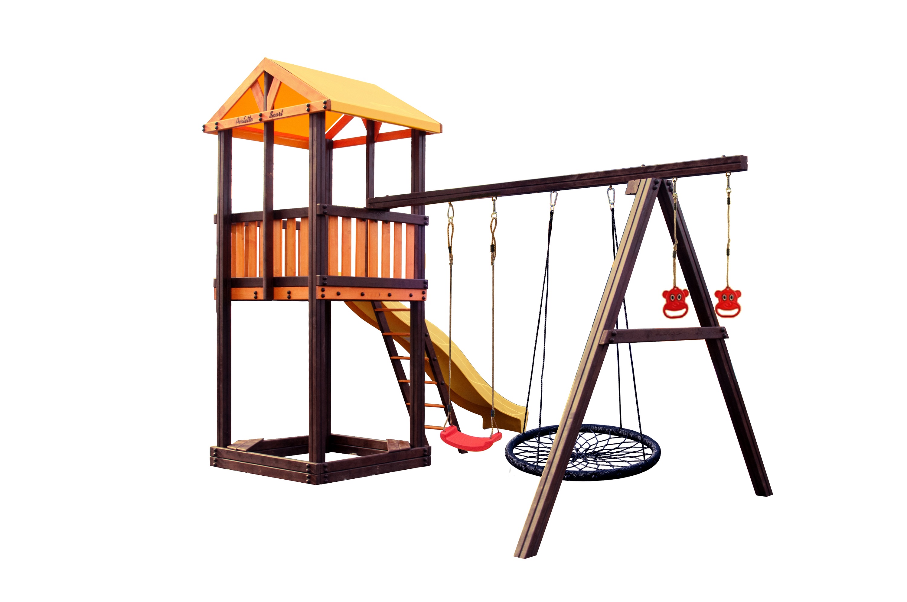 Игровой комплекс Perfetto sport «Pitigliano-3» + качели "Паутина"